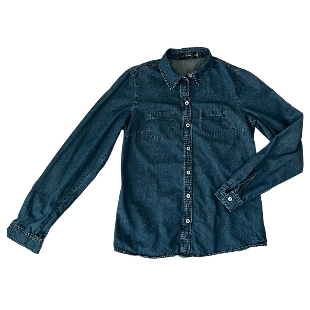 The Limited | Dark Blue Chambray Button Up Shirt